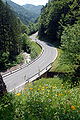 English: Loibl road near the parish church Saint Leonard Deutsch: Loiblpass Straße nahe der Pfarrkirche Heiliger Leonhard