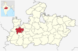 Location of Ujjain district in Madhya Pradesh