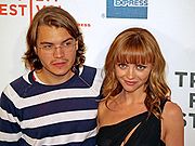 Ricci with Emile Hirsch at the premiere of Speed Racer at the 2008 Tribeca Film Festival (3 May 2008)