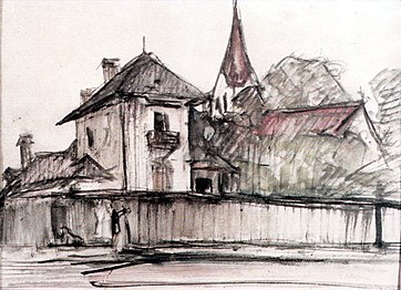 The house from Târgoviște - by Gh. Petrașcu