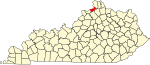 State map highlighting Gallatin County