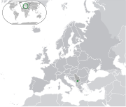 Mapa do Cosovo na Europa