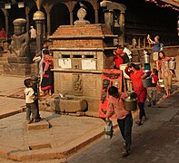 Jahru next to the well