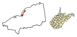 Location of St. Marys in Pleasants County, West Virginia.