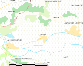 Poziția localității Roubia