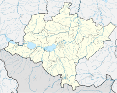 Mapa konturowa powiatu nyskiego, po prawej nieco u góry znajduje się punkt z opisem „Borek”