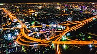 Makkasan Interchange of Chaloem Maha Nakhon Expressway and Si Rat Expressway.