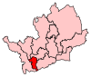 A small constituency, southwest of the centre of the county.