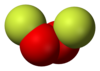 Spacefill model of dioxygen difluoride