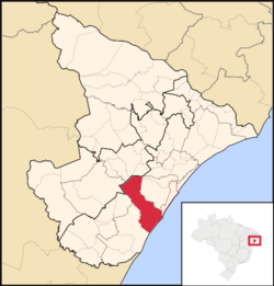 Location of Itaporanga d'Ajuda in the State of Sergipe