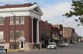 Main Street no centro de Hays (2014)