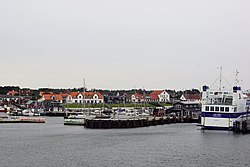 Vesterø Havn set fra færgen