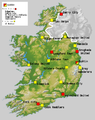 The locations of the clubs that competed in the 2004 League of Ireland season