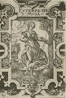 Euterpe die musa (Euterpe la muse), illustration de Virgil Solis (1562).