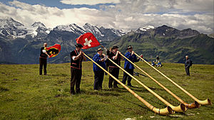 Charlotte Vignau. Modernity, Complex Societies, and the Alphorn. Rowman & Littlefield, 2013. P. 76.