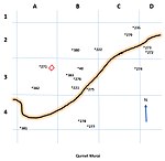 Planimetria schematica dell'area di Qurnet Murai con l'indicazione delle Tombe dei Nobili presenti