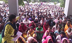 28 May 2017 Narmada BAchao Andolan Dharna at Nandurbar Collector office for rehabilitation.jpg