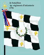 Drapeau du 2e bataillon du 6e régiment d'infanterie de ligne de 1791 à 1793