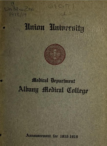 File:Albany Medical College announcement (IA albanymedicalcol1918alba).pdf