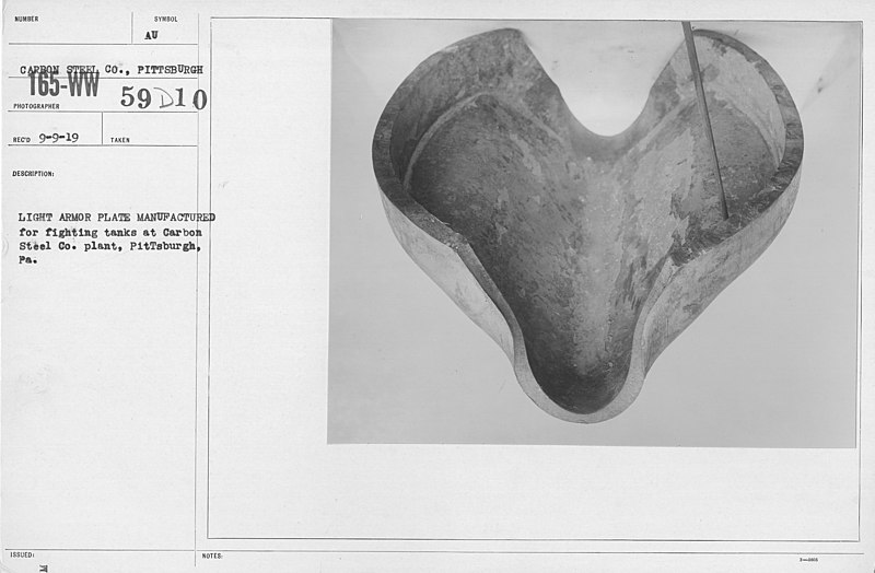 File:Armor - Armored Vehicles - Light armor plate manufactured for fighting tanks at Carbon Steel Co. Plant, Pittsburgh, PA - NARA - 20807142.jpg