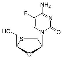 Estrutura química de Emtricitabina