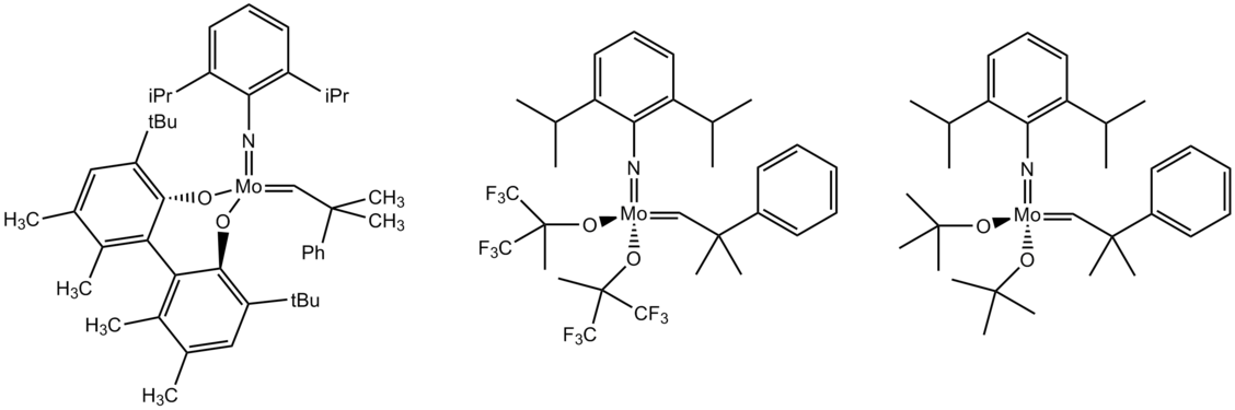 Alguns catalitzadors de Schrock disponibles comercialment