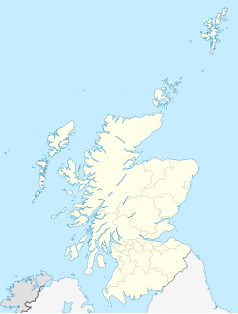 Mapa konturowa Szkocji, na dole znajduje się punkt z opisem „Bellshill”