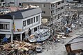 津波によって破壊された岩手県大船渡市の中心部 （2011年3月15日撮影）