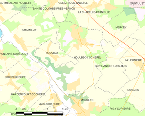 Poziția localității Houlbec-Cocherel