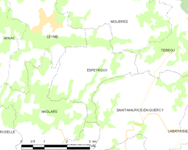 Mapa obce Espeyroux