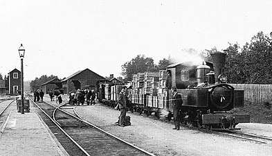 Tåg vid stationen, år 1905