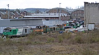 Dépôt SNCF vue depuis la RD 1029.