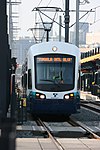 A Link Light Rail train in operation in 2009