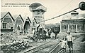 Crèvecœur-le-Grand : La Cour de la sucrerie - Le four à chaux. Carte postale ancienne éditée par Debray-Bollez. La sucrerie Dufour avait fait construire un embranchement particulier de 820 m afin de la raccorder à la gare de Crèvecœur-le-Grand.