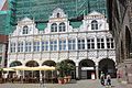 Diamantmauerwerk an der Brüstung der Laube des Lübecker Rathauses