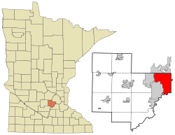 Location of Chanhassen in Carver County, Minnesota