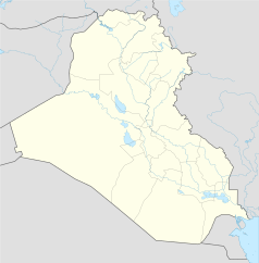 Mapa konturowa Iraku, u góry znajduje się punkt z opisem „Mosul”