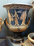 Etruscan red-figure calix-krater, by the Campanizing Group, 350-330 BC