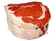 The standing rib roast, a cut of beef