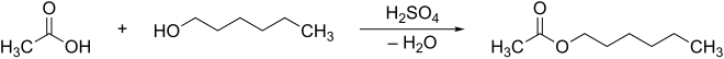 Säurekatalysierte Veresterung von Essigsäure mit 1-Hexanol zu n-Hexylacetat