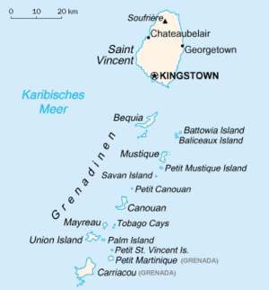 Karte von St. Vincent und die Grenadinen