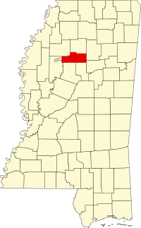 Map of Misisipi highlighting Grenada County