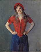 Portret van Oda Krohg, 1886, Nationaal Museum voor Kunst, Architectuur en Design, Oslo