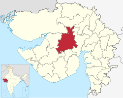 Location of district in Gujarat