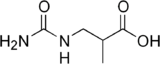 Skeletal formula of beta-ureidoisobutyric acid