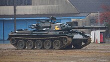 JGSDF Type 74 Tank(95-1745) enblem of "TEAM-OARAI" at Camp Imazu November 9, 2014.jpg