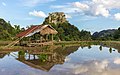 12 Water reflection of mountains and hut in a paddy field with blue sky in Vang Vieng, Laos uploaded by Basile Morin, nominated by Tomer T,  19,  0,  0