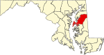 State map highlighting Queen Anne's County