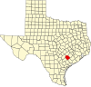 State map highlighting Lavaca County