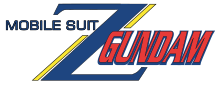 Logo dari serial Mobile Suit Zeta Gundam, dengan huruf "Z" besar mendominasi logo, diartikan sebagai Zeta Gundam merupakan karakter utama dari serial ini.